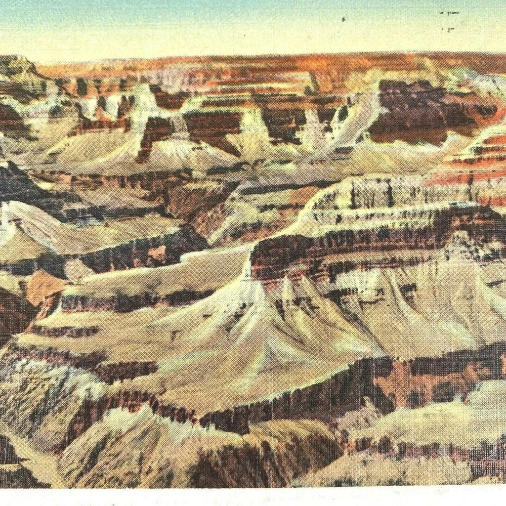 Vintage‎ Hopi Point Grand Canyon Arizona Panorama USA Curteich Linen Postcard